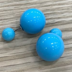 ⭐️new⭐️ blue double sided ball stud earrings